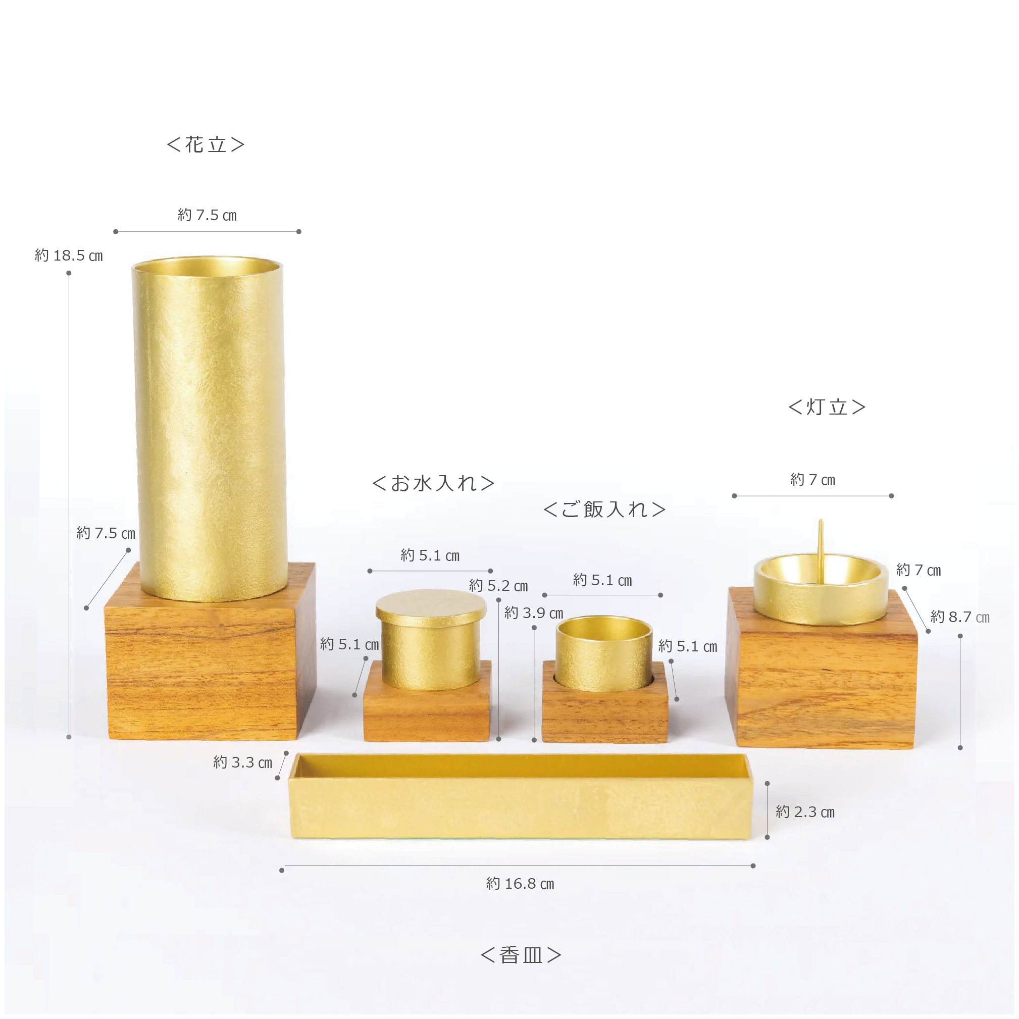 仏具セット さざ波 ゴールド