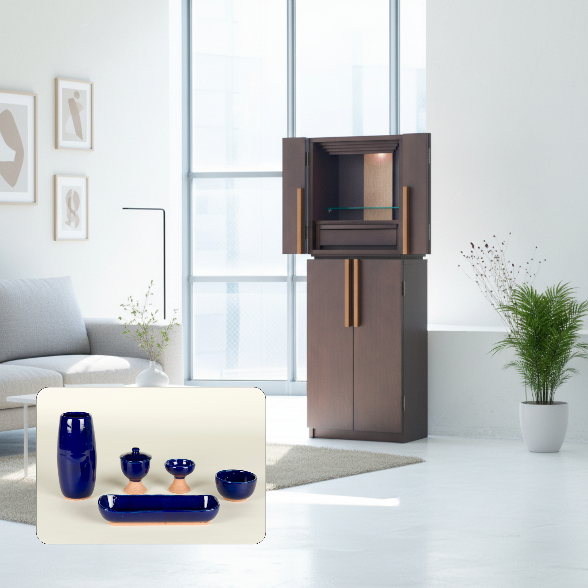 おぶつだん 『かなで』台付 ブラウン - 株式会社 お仏壇 手と手