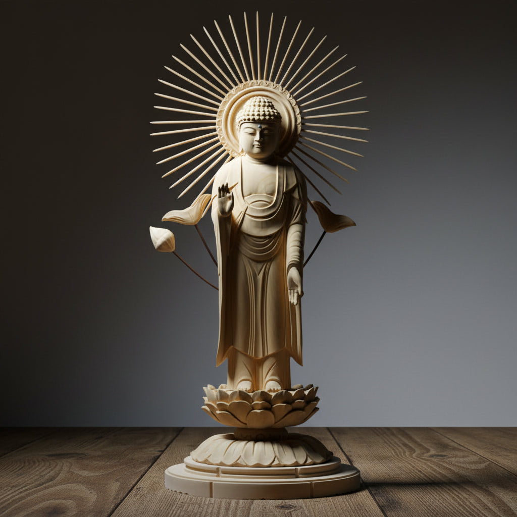 【浄土真宗 大谷派東】東立弥陀 総白木製