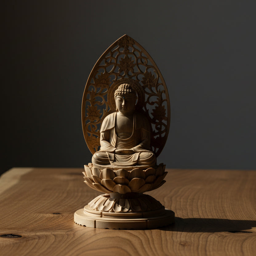 【曹洞宗・臨済宗・禅宗・天台宗】 釈迦如来像 総白木製