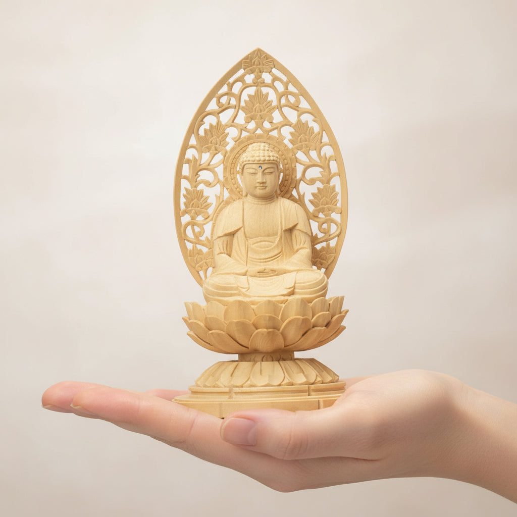 【曹洞宗・臨済宗・禅宗・天台宗】 釈迦如来像 総白木製