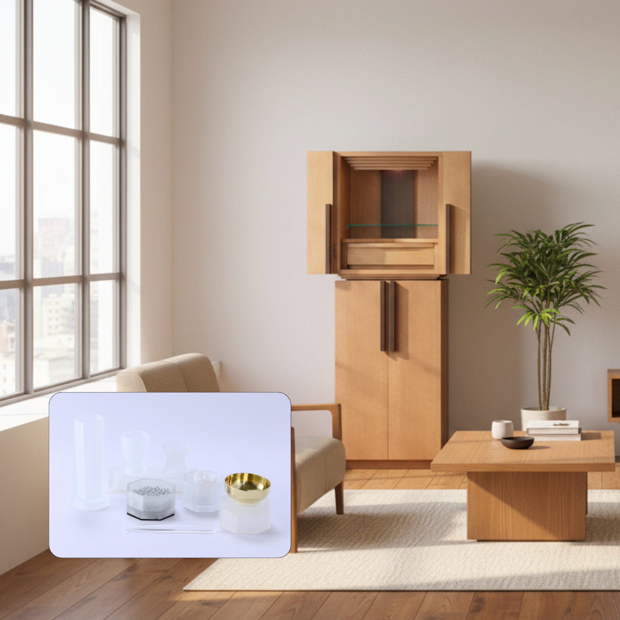 おぶつだん 『かなで』台付 ナチュラル