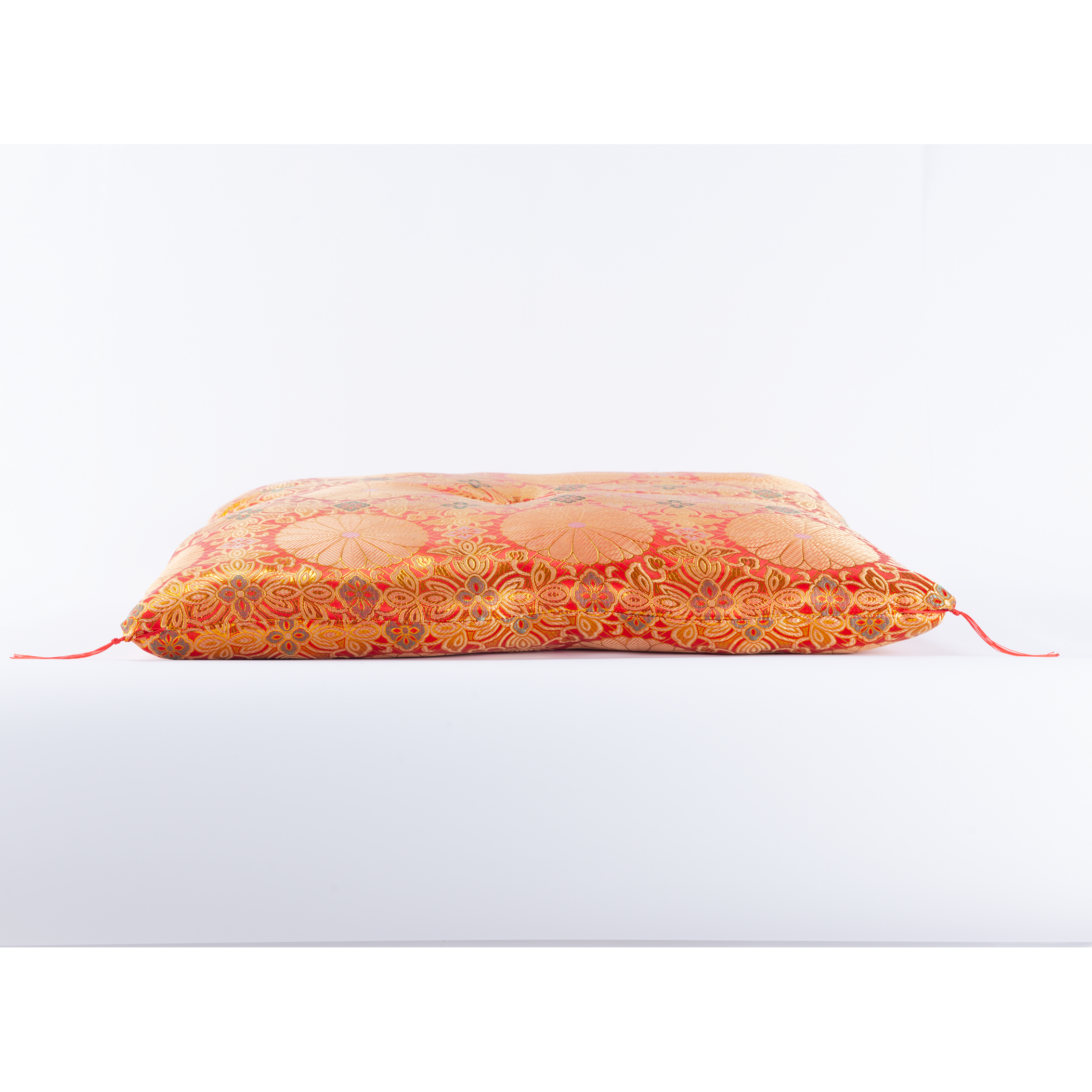 お仏壇 手と手 織り込み座布団 赤