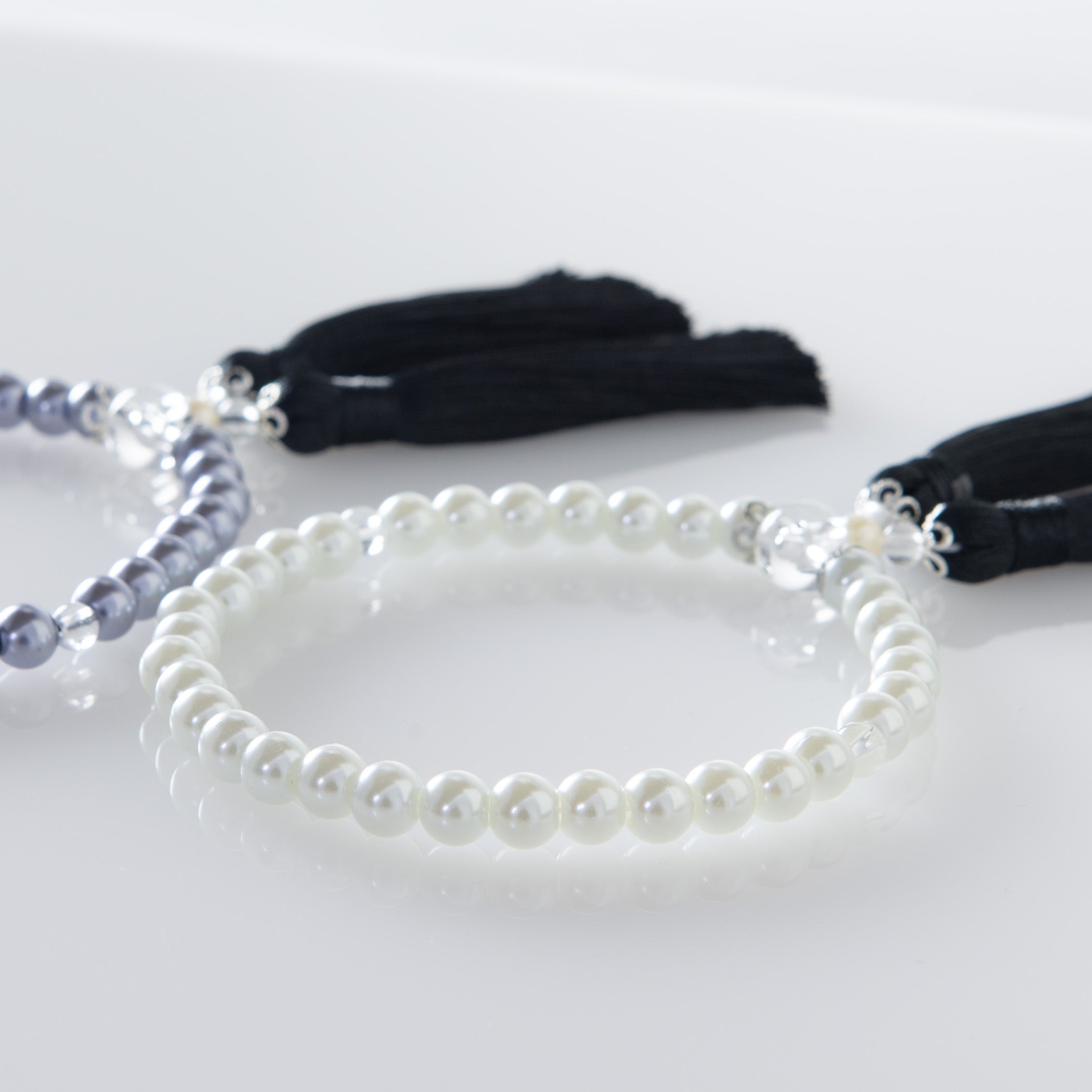 華すずか ホワイト貝パール 本水晶 ヴェルベットシルク房