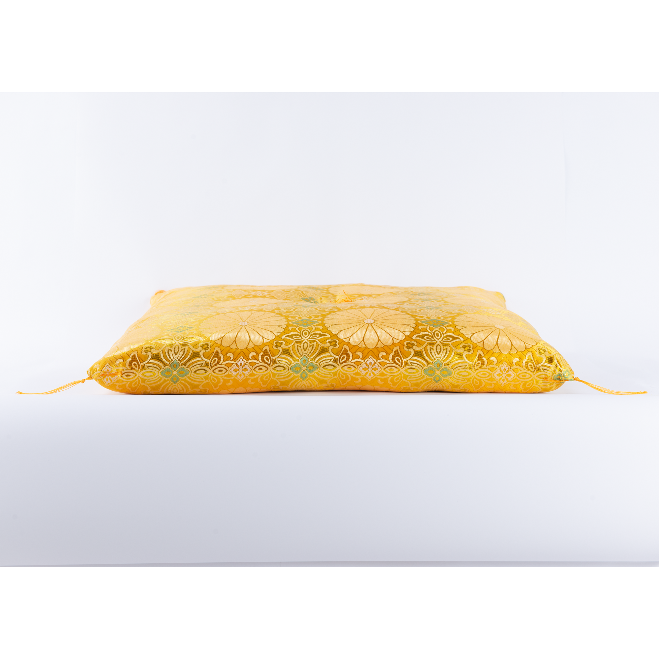 お仏壇 手と手 織り込み座布団 黄色