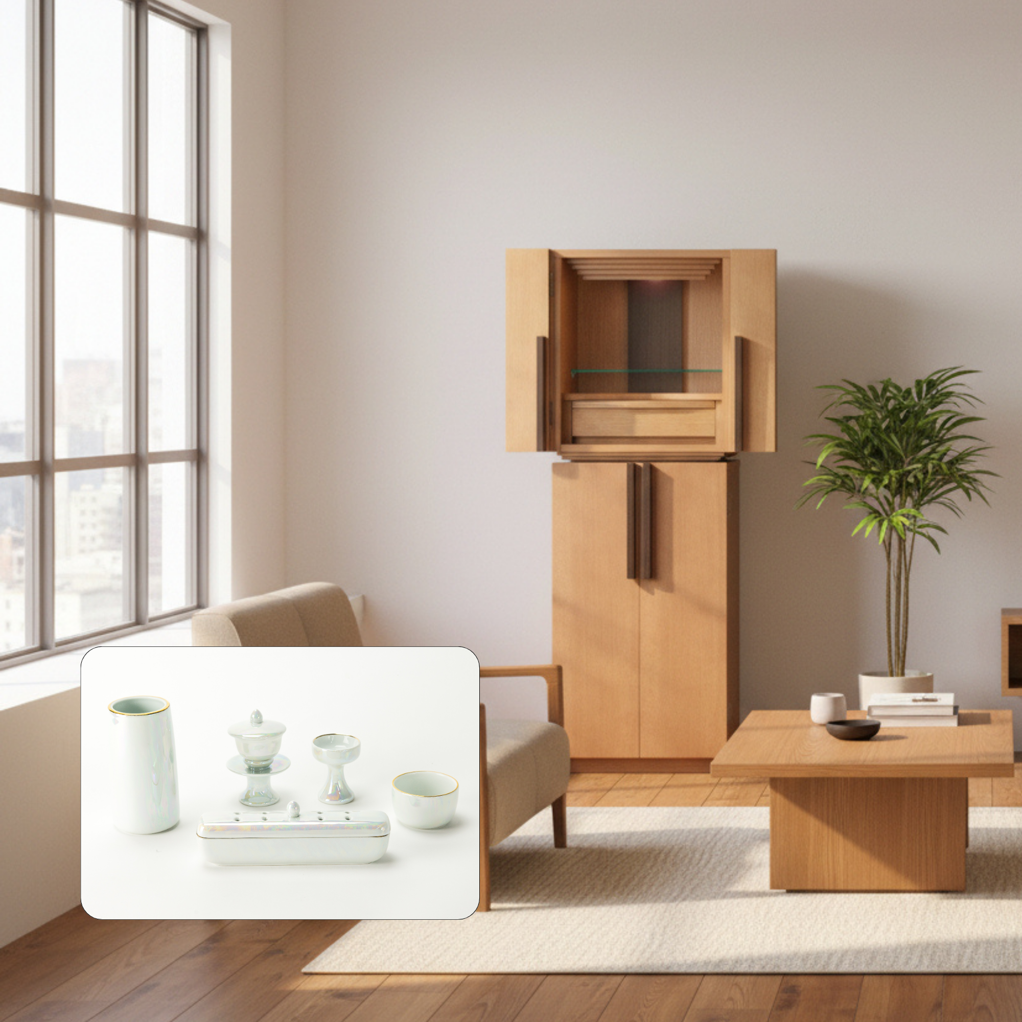 おぶつだん 『かなで』台付 ナチュラル