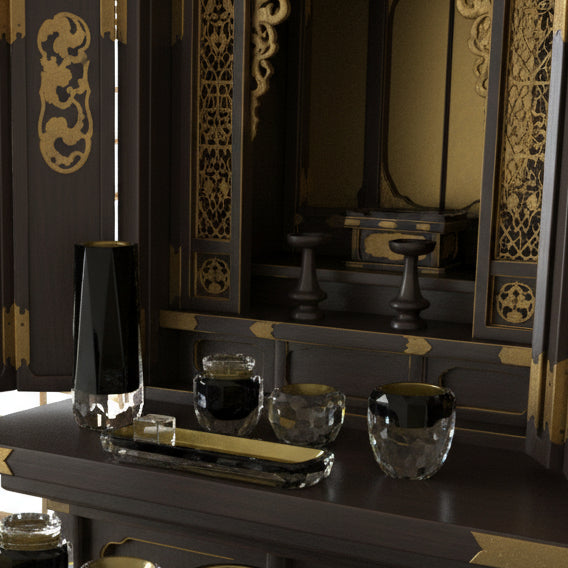 仏具セット クリスタル黒塗スフィア