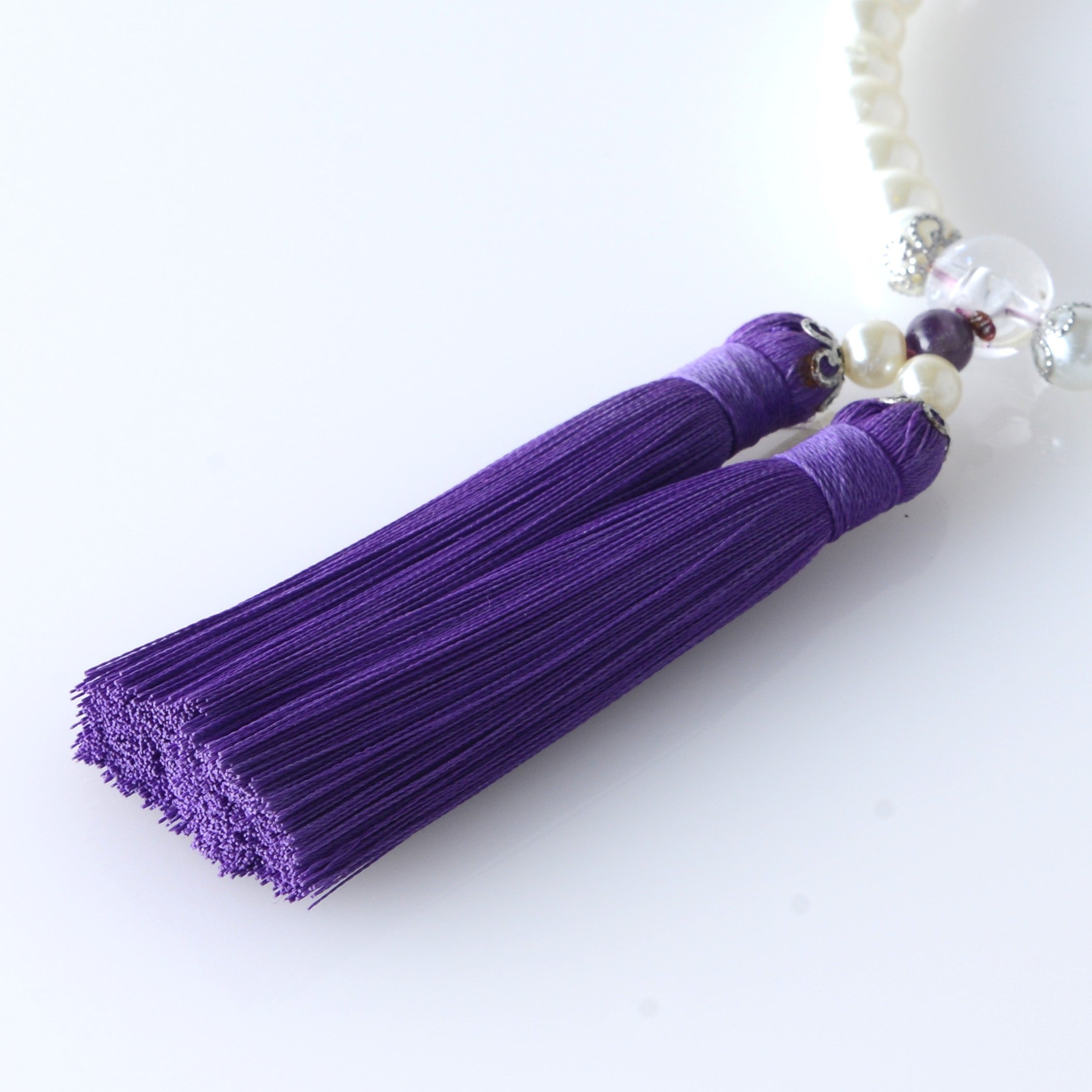 華すずか ホワイト貝パール すみれ色