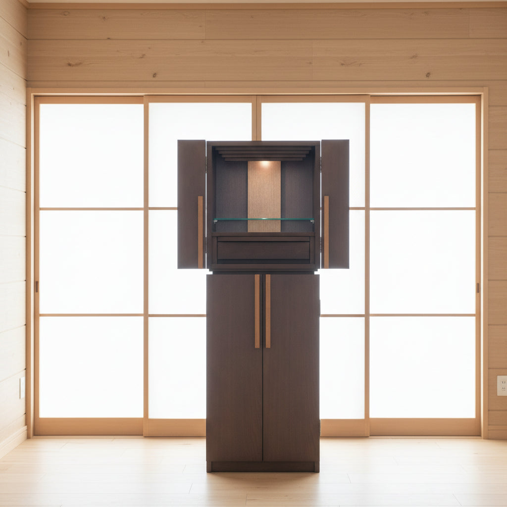 おぶつだん 『かなで』台付 ブラウン