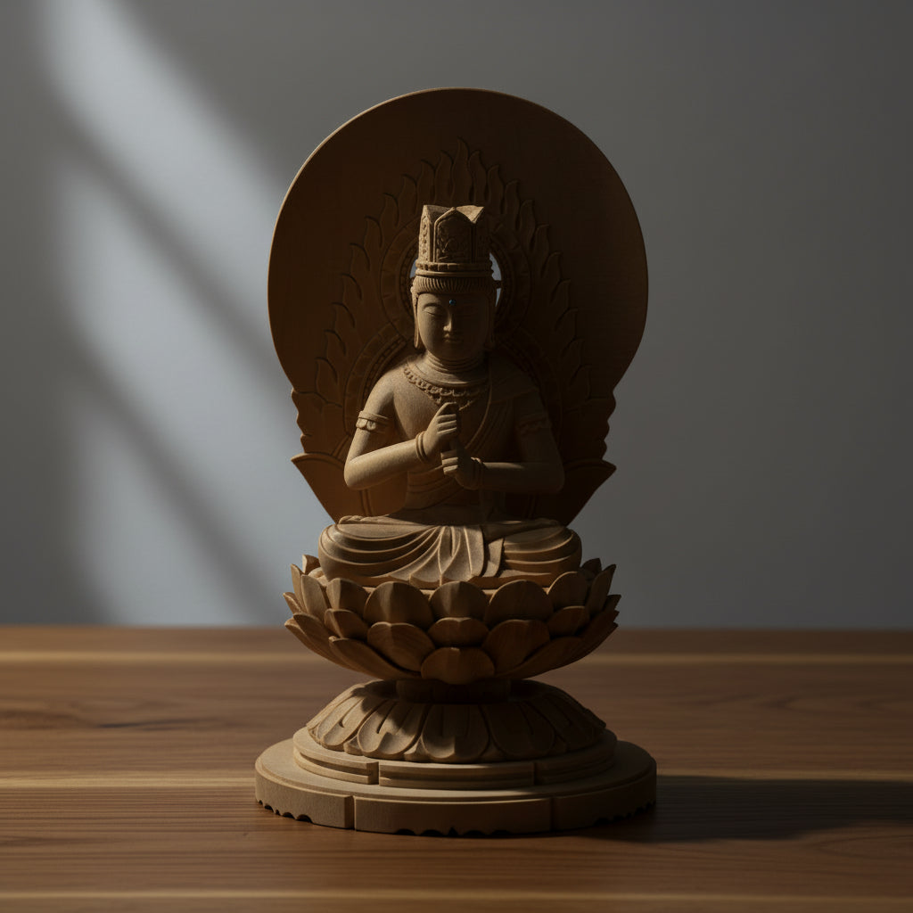 【真言宗】大日如来像 総白木製