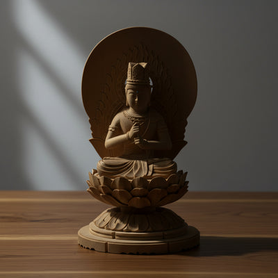 【真言宗】大日如来像 総白木製