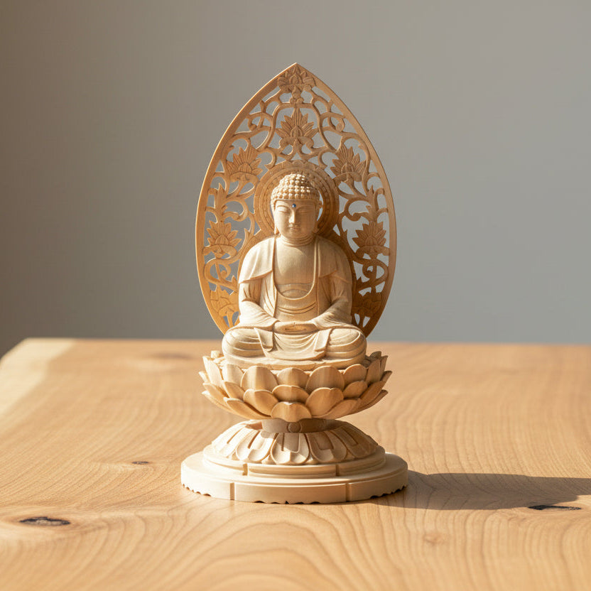 【曹洞宗・臨済宗・禅宗・天台宗】 釈迦如来像 総白木製