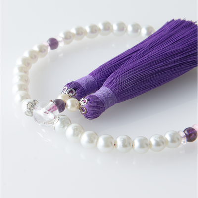 華すずか ホワイト貝パール すみれ色