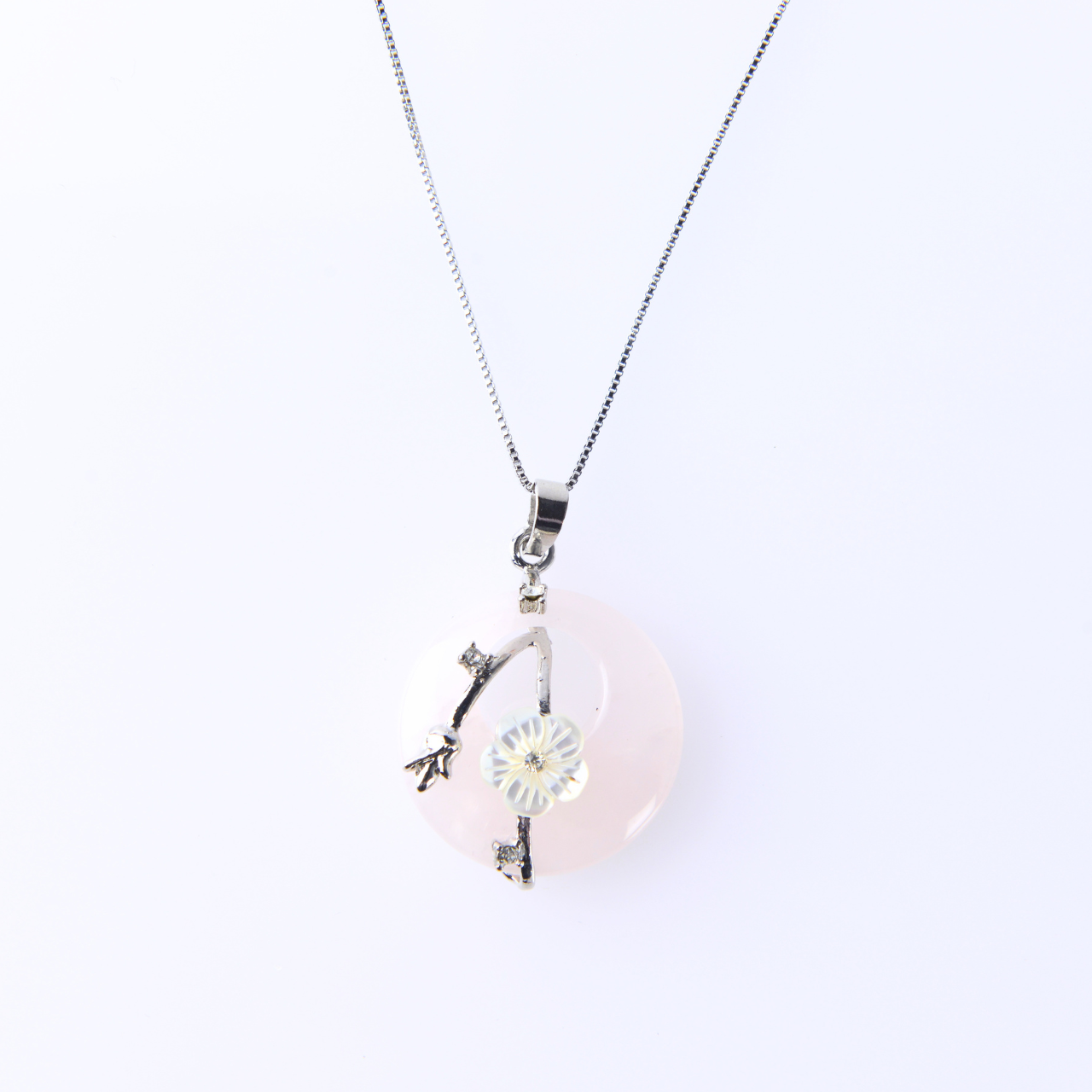 天然石ネックレス ローズクォーツ HANA