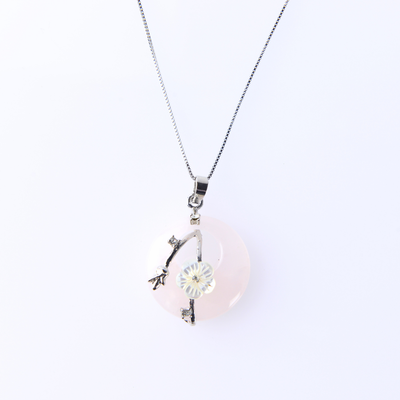 天然石ネックレス ローズクォーツ HANA