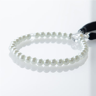 華すずか ホワイト貝パール 本水晶 ヴェルベットシルク房