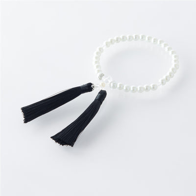 華すずか ホワイト貝パール 本水晶 ヴェルベットシルク房