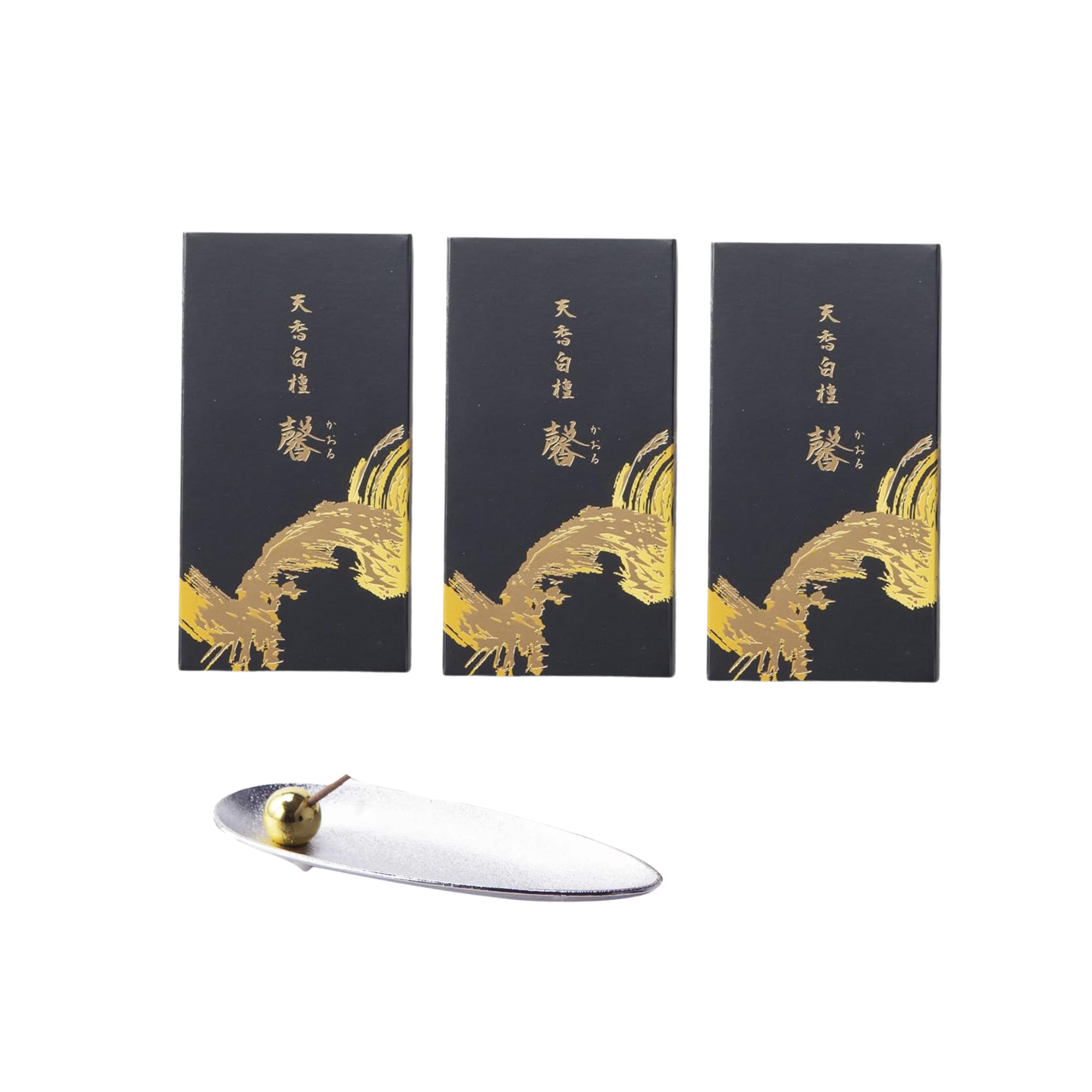 線香 贈答用 天香白檀セット 香炉付き