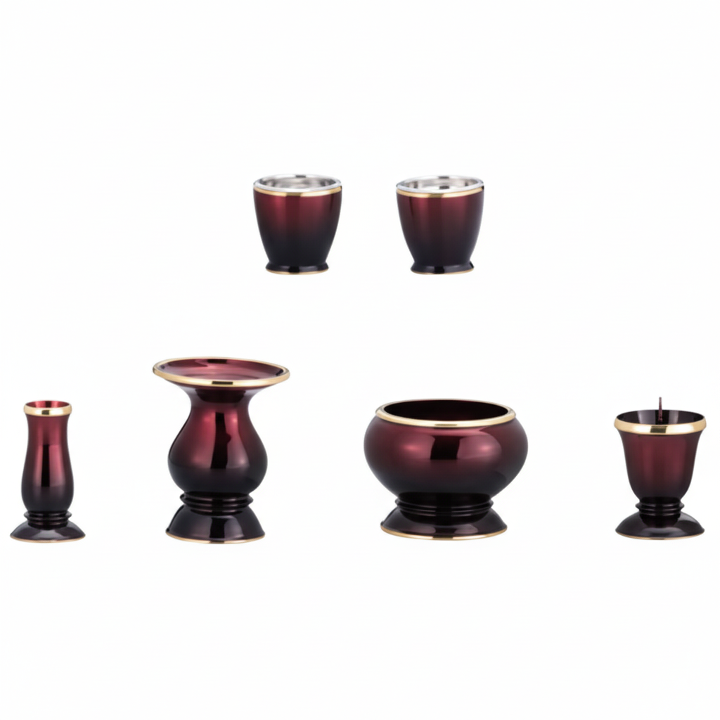 仏具6点セット 真鍮 琵琶