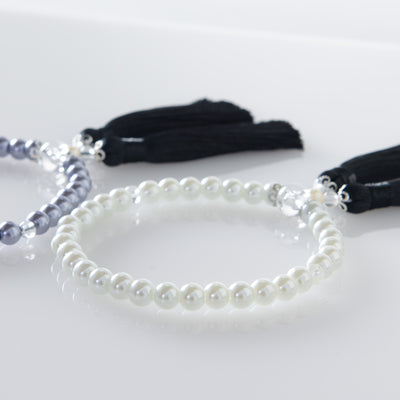 華すずか ホワイト貝パール 本水晶 ヴェルベットシルク房