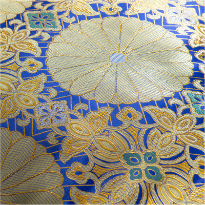 お仏壇 手と手 織り込み座布団 青