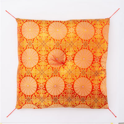 お仏壇 手と手 織り込み座布団 赤