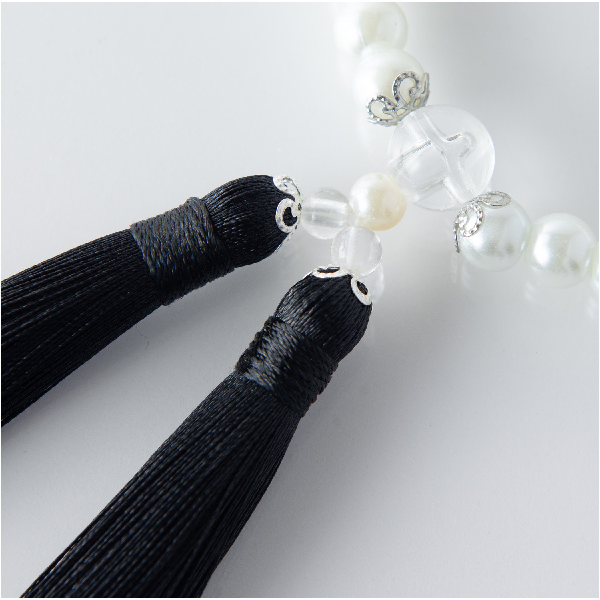 華すずか ホワイト貝パール 本水晶 ヴェルベットシルク房