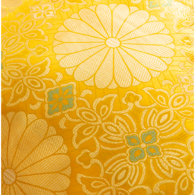 お仏壇 手と手 織り込み座布団 黄色