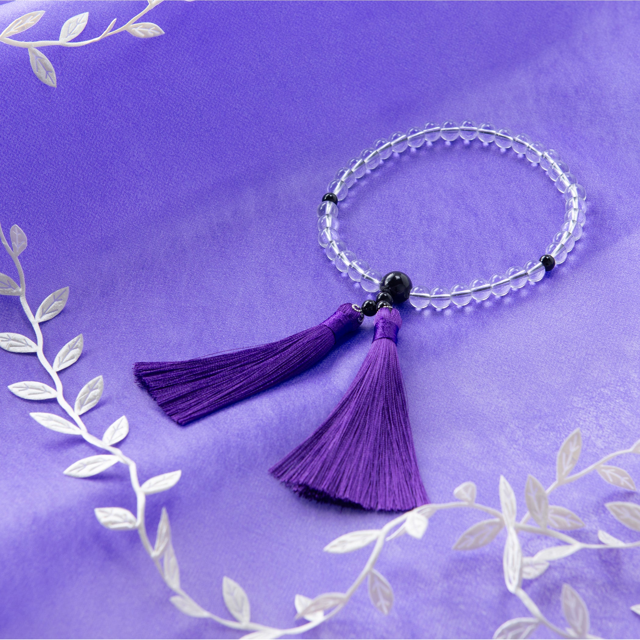 華すずか 本水晶 黒曜石 ヴェルベットシルク房