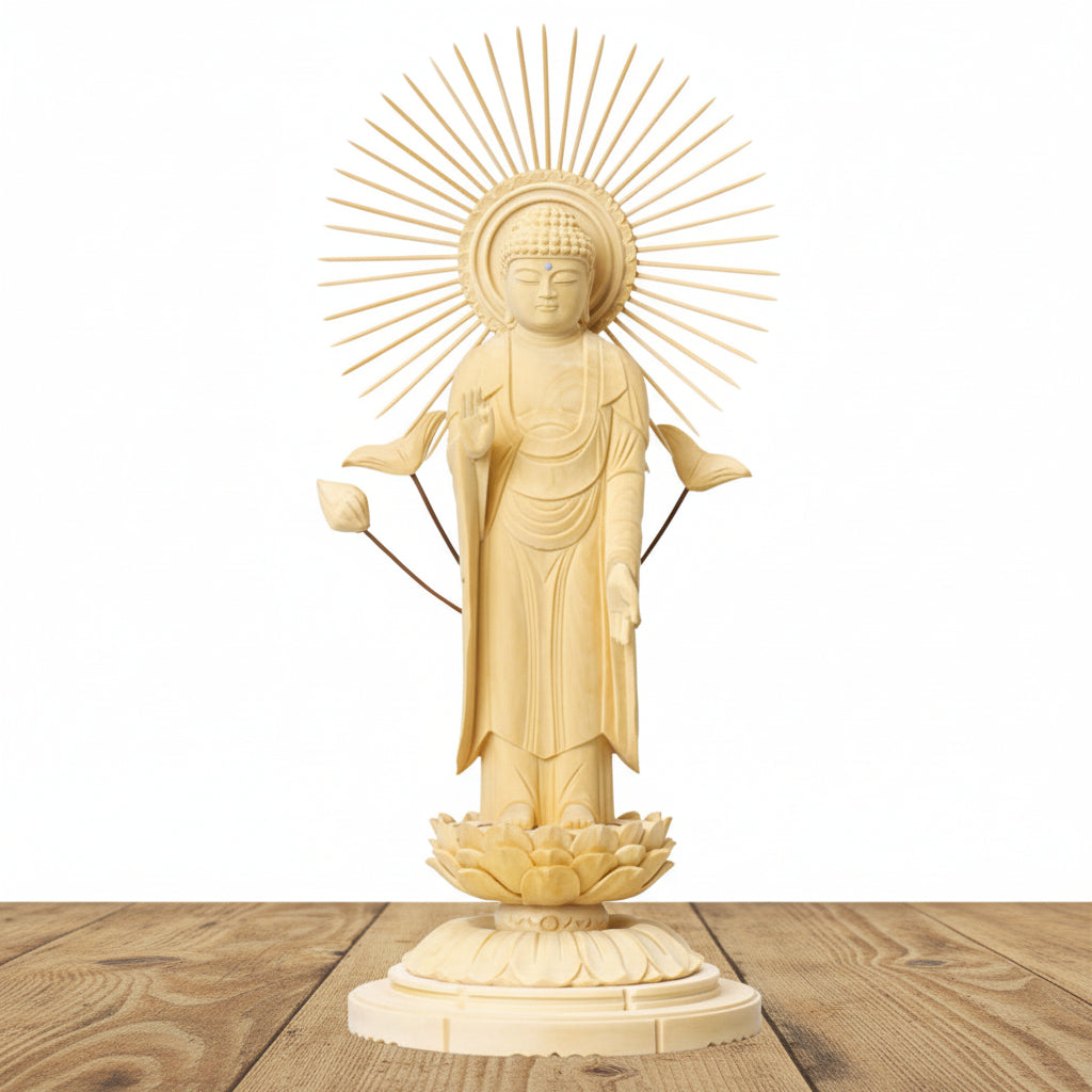 【浄土真宗   大谷派東】東立弥陀   総白木製