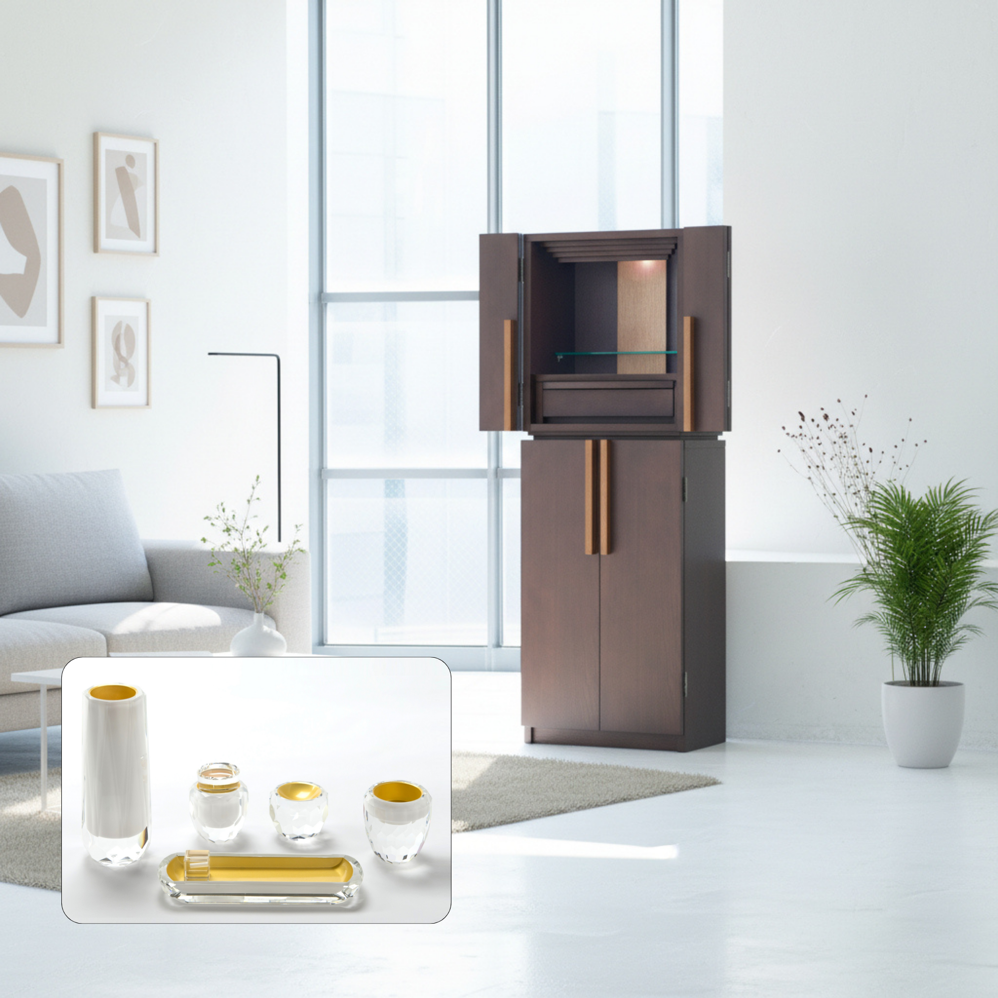 おぶつだん 『かなで』台付 ブラウン