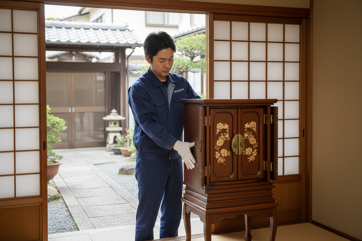 仏壇引取サービス三辺合計350㎝以上（別途お見積り） - 株式会社 お仏壇 手と手