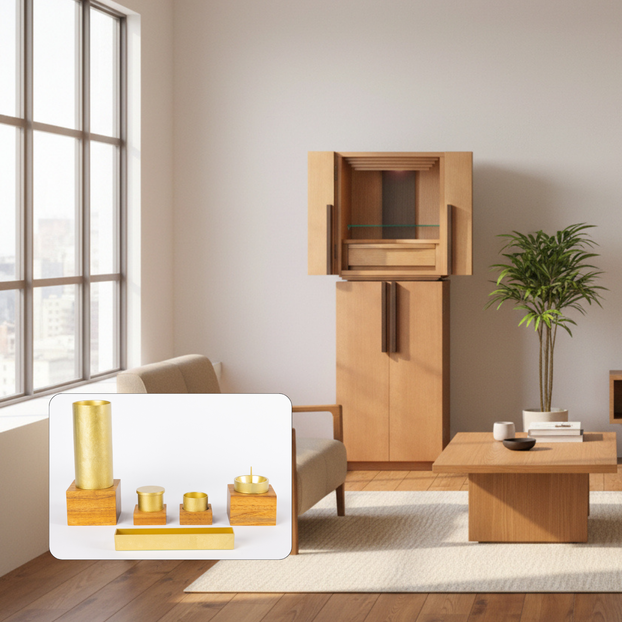 おぶつだん 『かなで』台付 ナチュラル