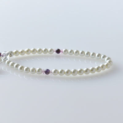 華すずか ホワイト貝パール すみれ色