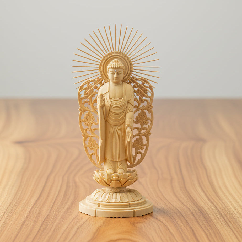 【浄土真宗 西本願寺派】西立弥陀 総白木製 - 株式会社 お仏壇 手と手