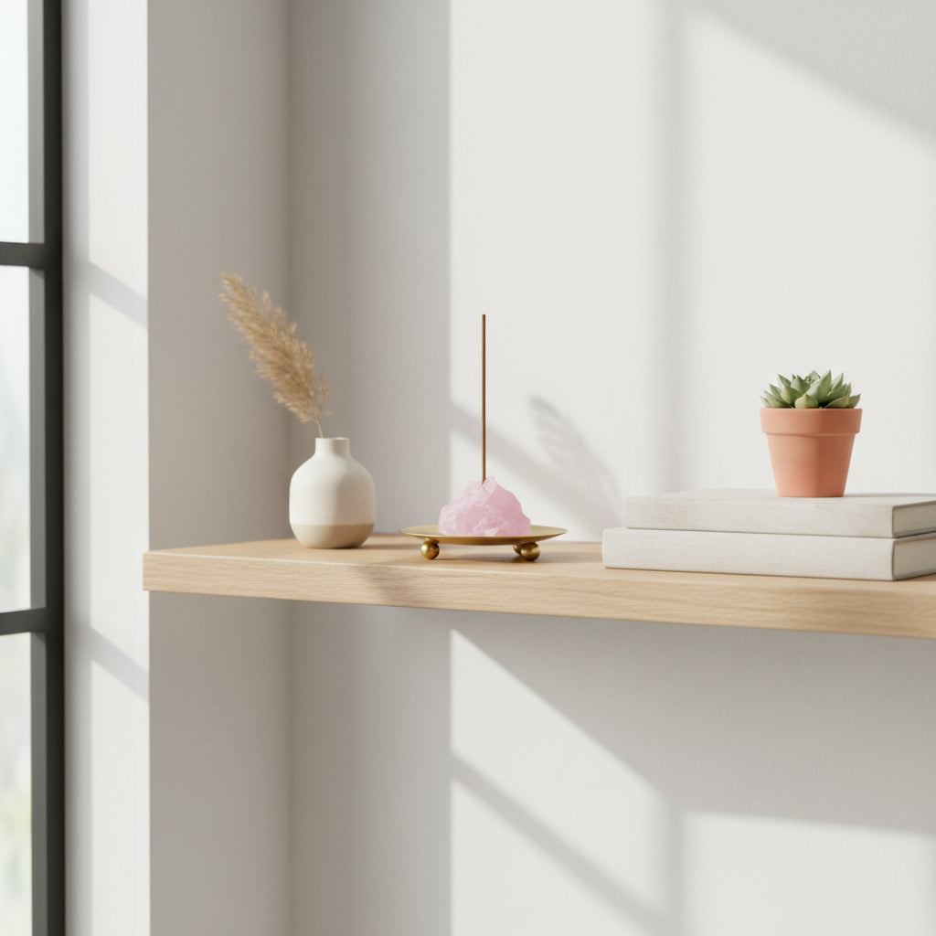 ミニ線香立て 天然石 ローズクォーツ せきら